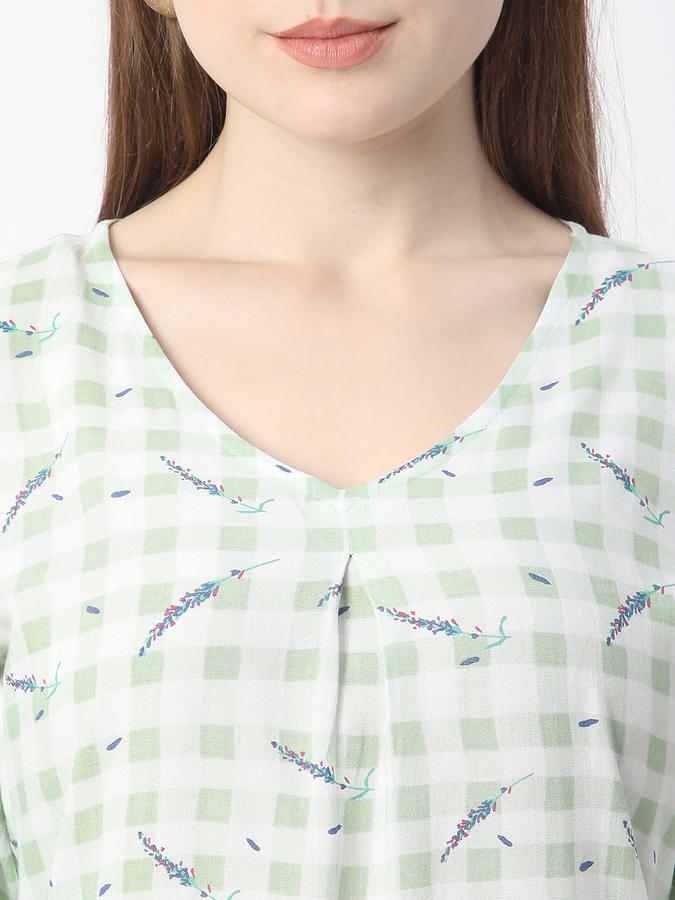 Women Rayon Regular Fit V Neck Printed Kurta