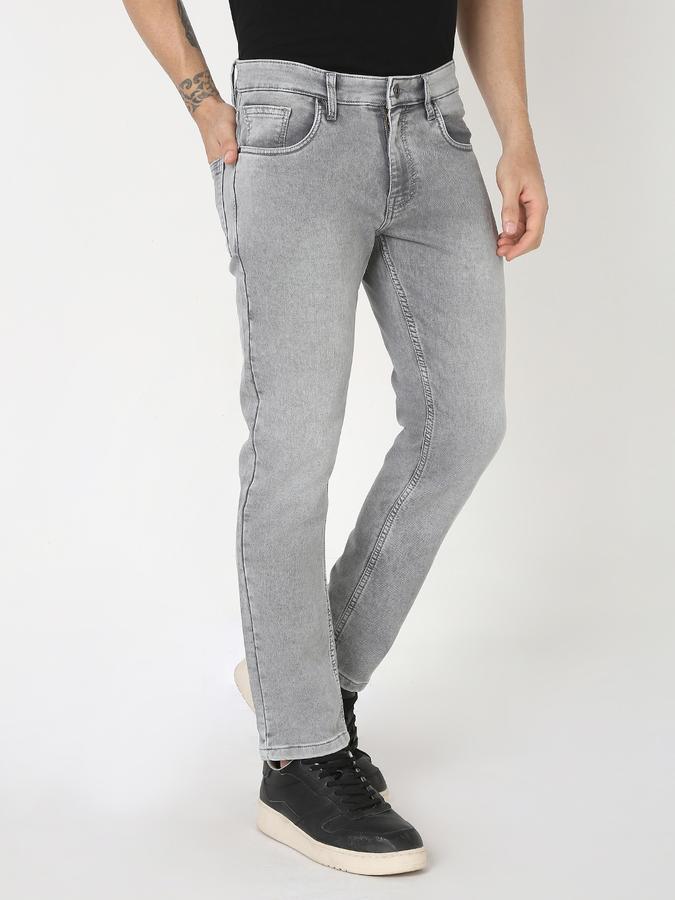 Men Cotton Slim Fit Mid Rise Clean Look Jeans