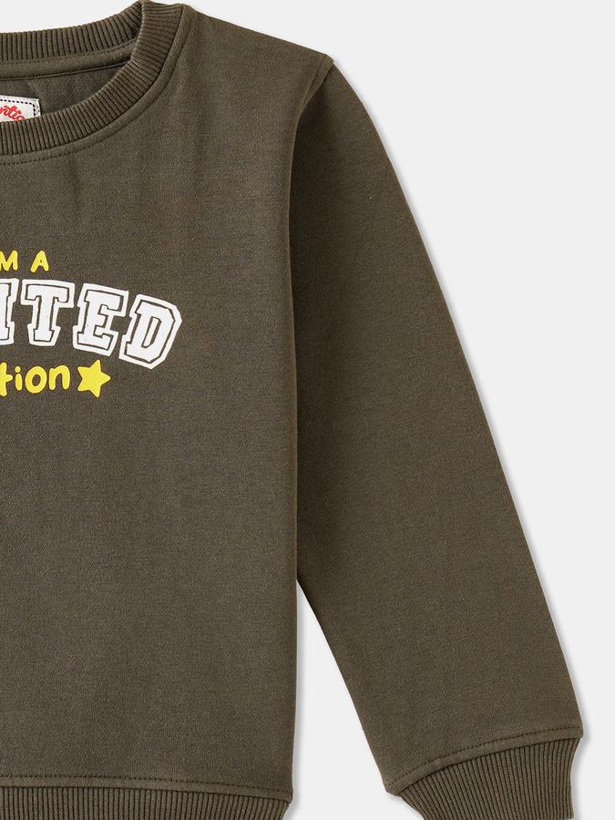 Boys Cotton Blend Relaxed Fit Crew Neck Graphic Sweatshirt