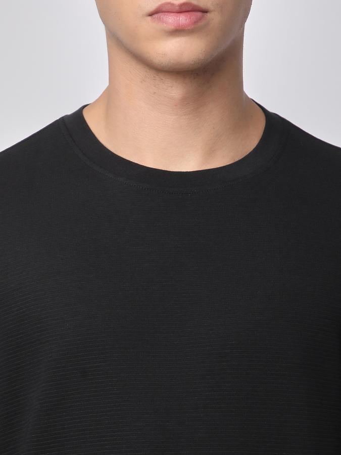 Men Cotton Relaxed Fit Crew Neck Solid Sweatshirt