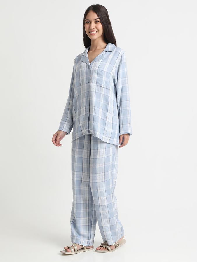 Women Flannel Relaxed Fit Drawstring Waist Plaid Pajama Pants