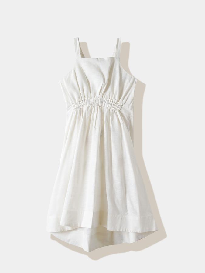 Girls Viscose Regular Fit Round Neck Embroidered Dress