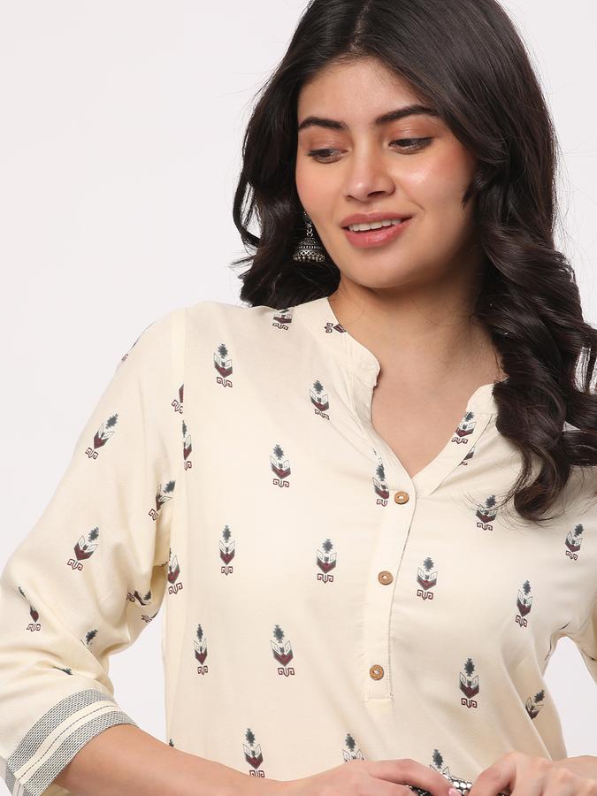 Women Floral Printed Straight Kurta image number 0