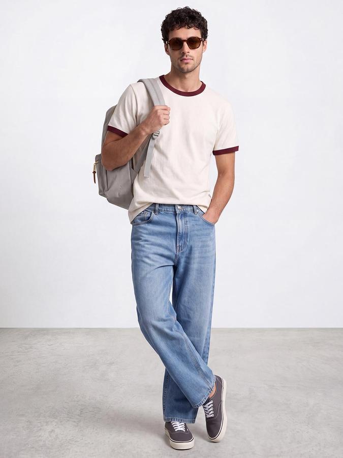 R&B Men Mid Blue Mid-Rise Baggy Fit Jeans