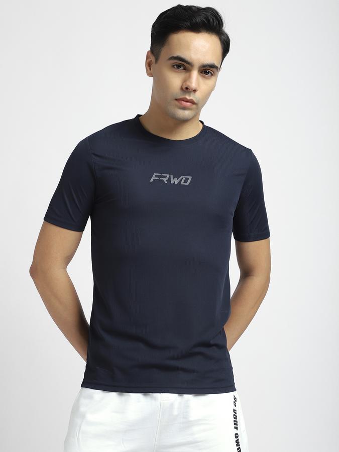 R&B Men's Navy Printed T-Shirt