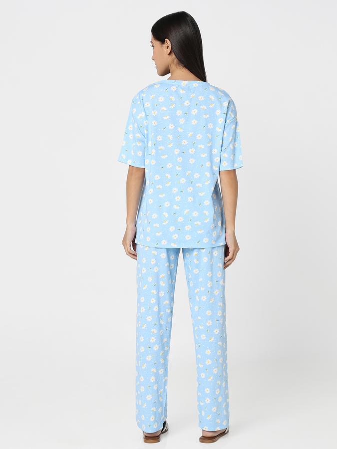 Women Cotton Slim Drawstring Printed Pajama Pants