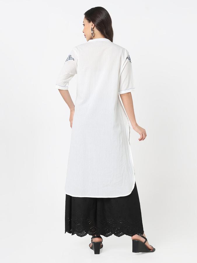 R&B Women's White Embroidered Tunic