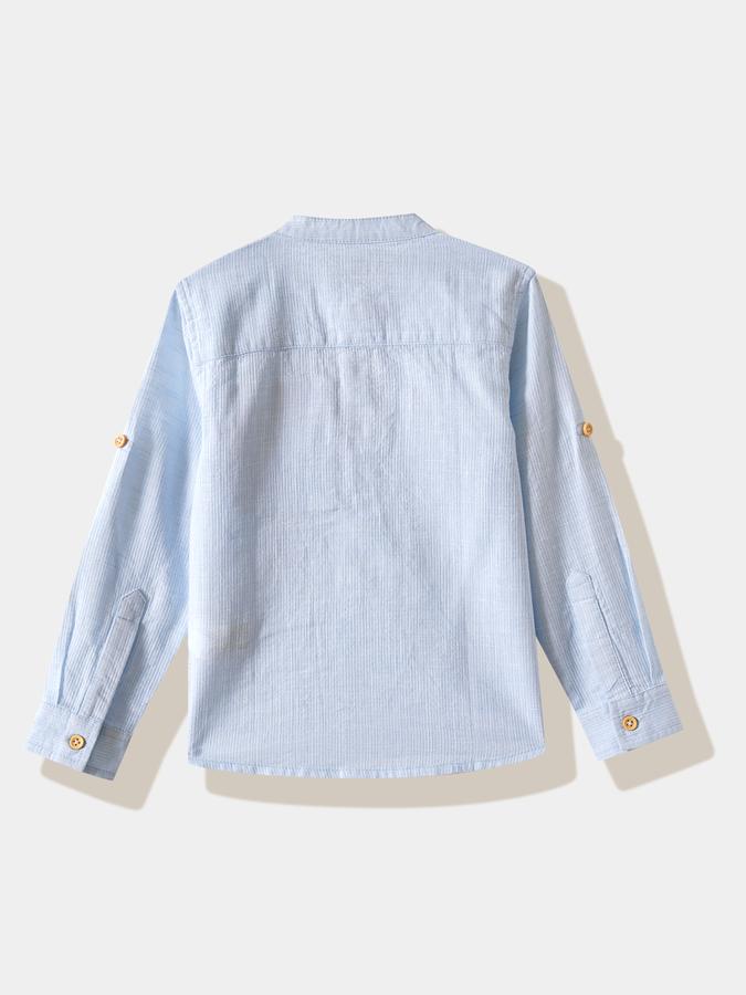 Boys Cotton Regular Fit Long Sleeve Striped Shirt