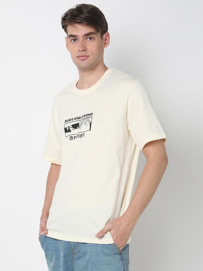 Men Graphic Print Relaxed Fit Crew-Neck T-Shirt image number 1