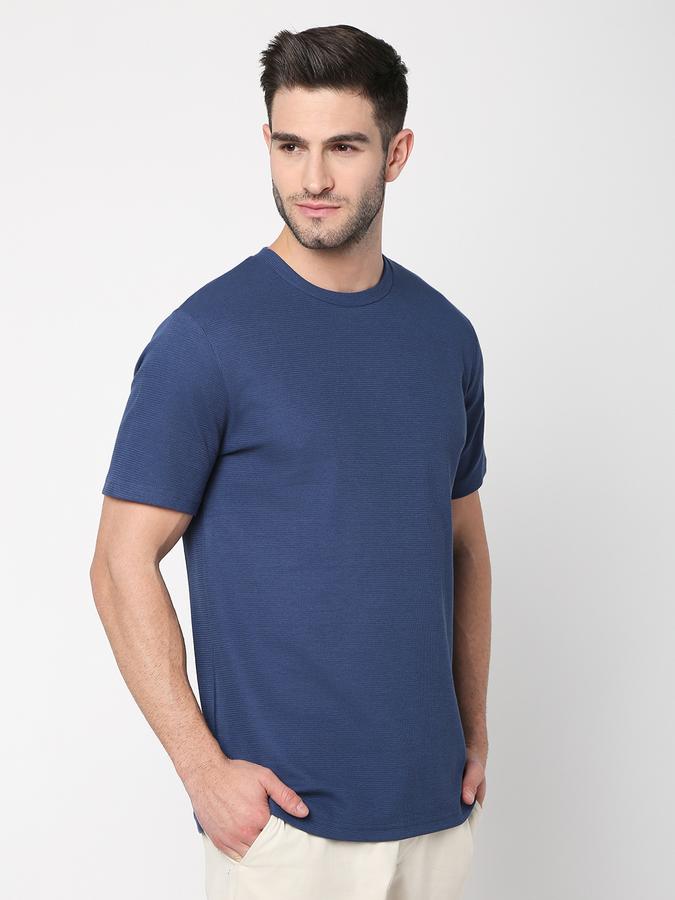 Men Cotton Blend Regular Fit Crew Neck Solid T-shirt