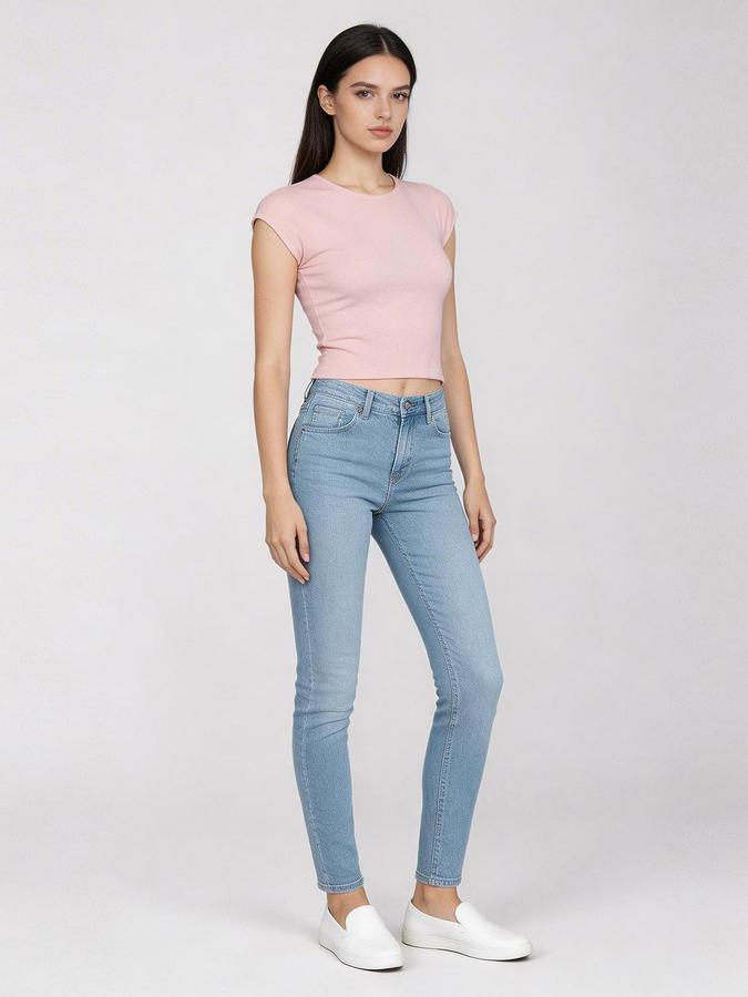 R&B Pink Solid Women Fitted Top 