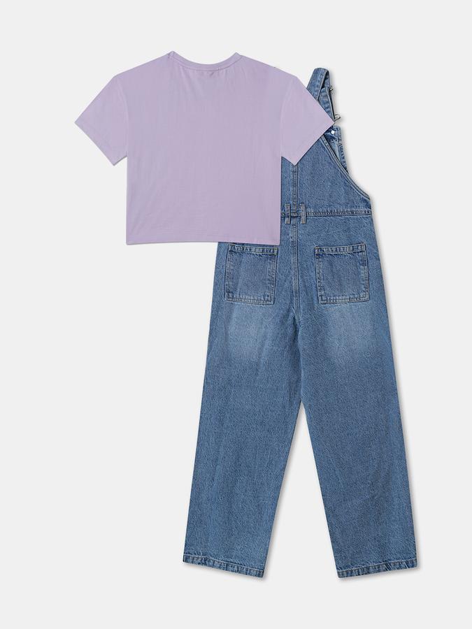 Dungaree For Girls Printed Denim image number 1