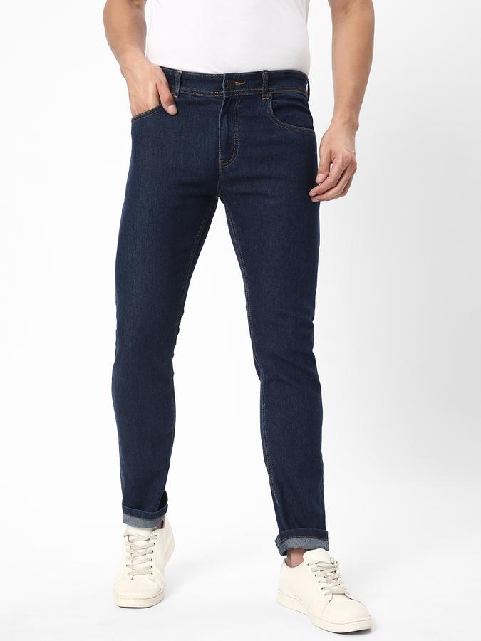 Men Cotton Slim Fit Mid Rise Clean Look Jeans