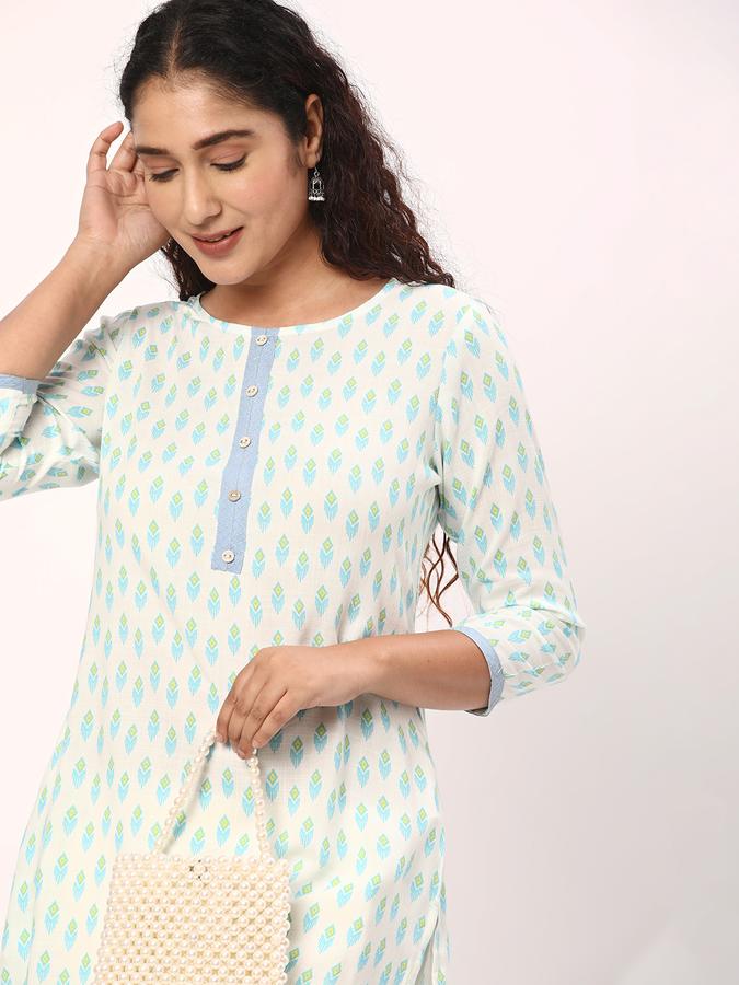 R&B Women Blue Kurtas