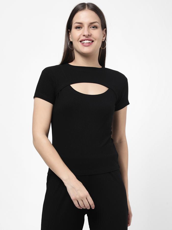 R&B Women's Keyhole Detail Rib Top