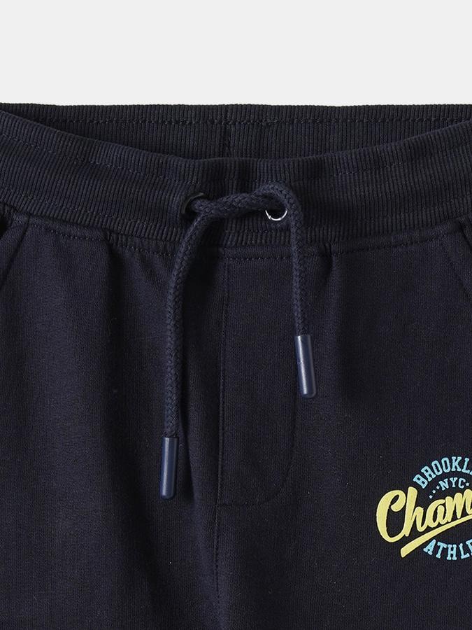 Boys Cotton Regular Fit Drawstring Waist Cuffed Hem Joggers