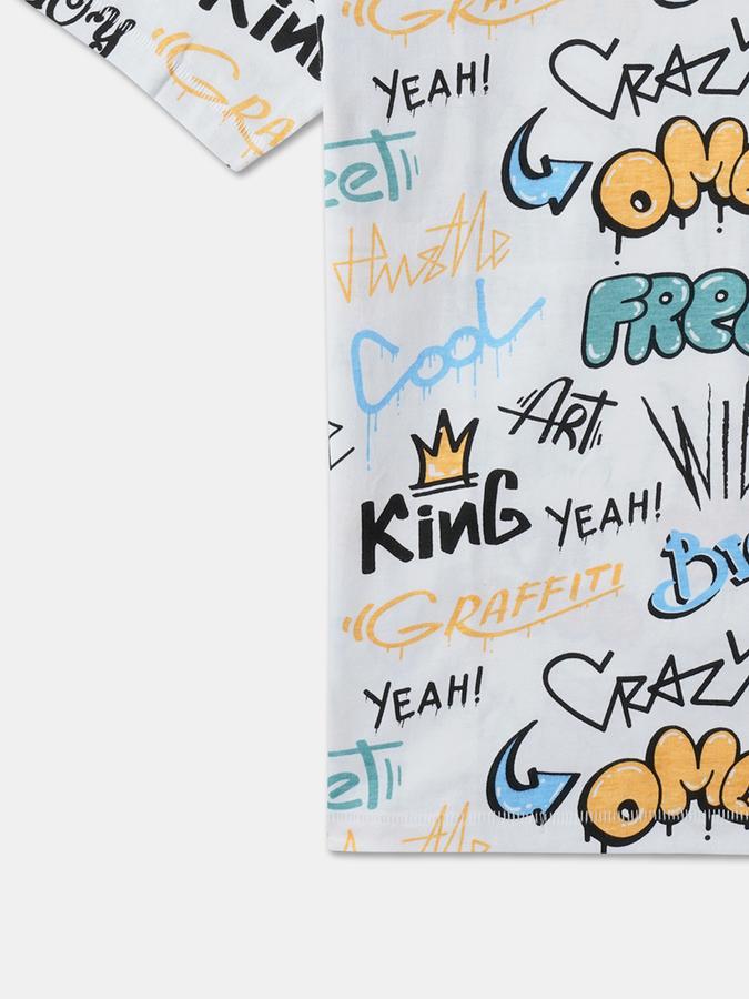 Boys Typographic Print Crew-Neck T-Shirt image number 3