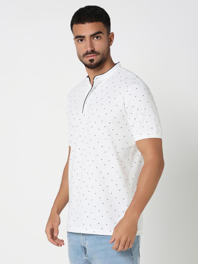 Printed Men Mandarin Collar T-Shirt image number 2