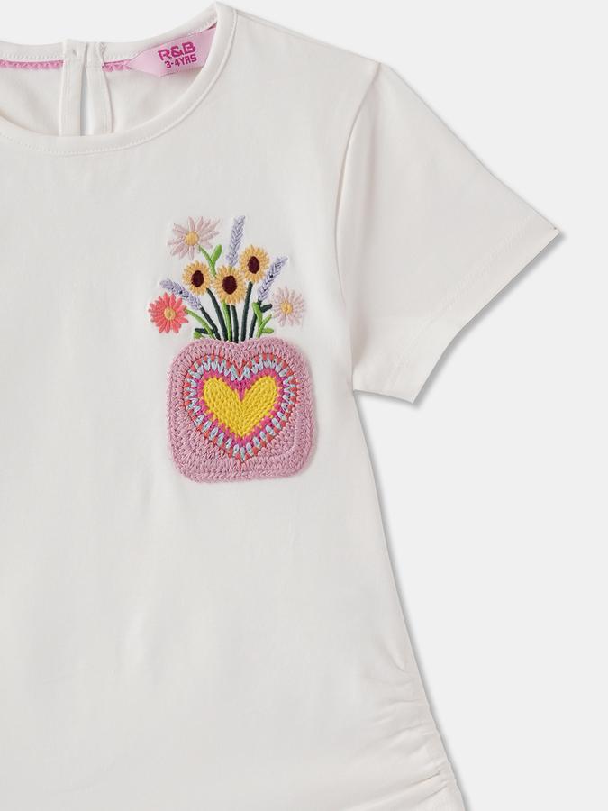 Girls Regular Fit Short Sleeve Crew Neck Top