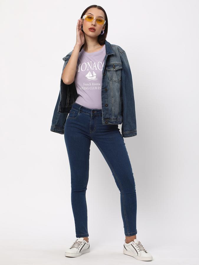 Women Cotton Regular Fit Crew Neck Graphic T-shirt