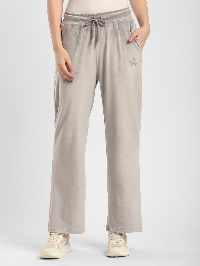 Women Polyester Regular Fit Mid Rise Solid Trousers