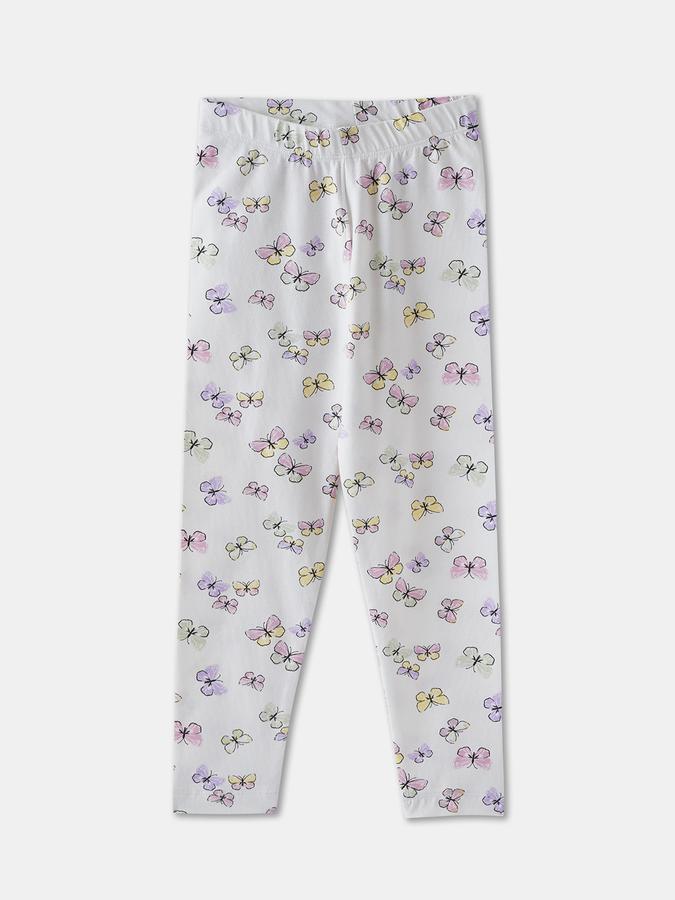 Girls Printed Slim Fit Pull On Legging