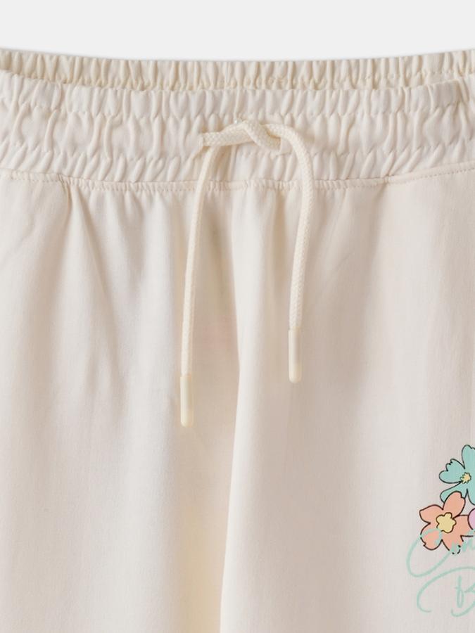 Girls Cotton Regular Fit Drawstring Waist Cuffed Hem Joggers