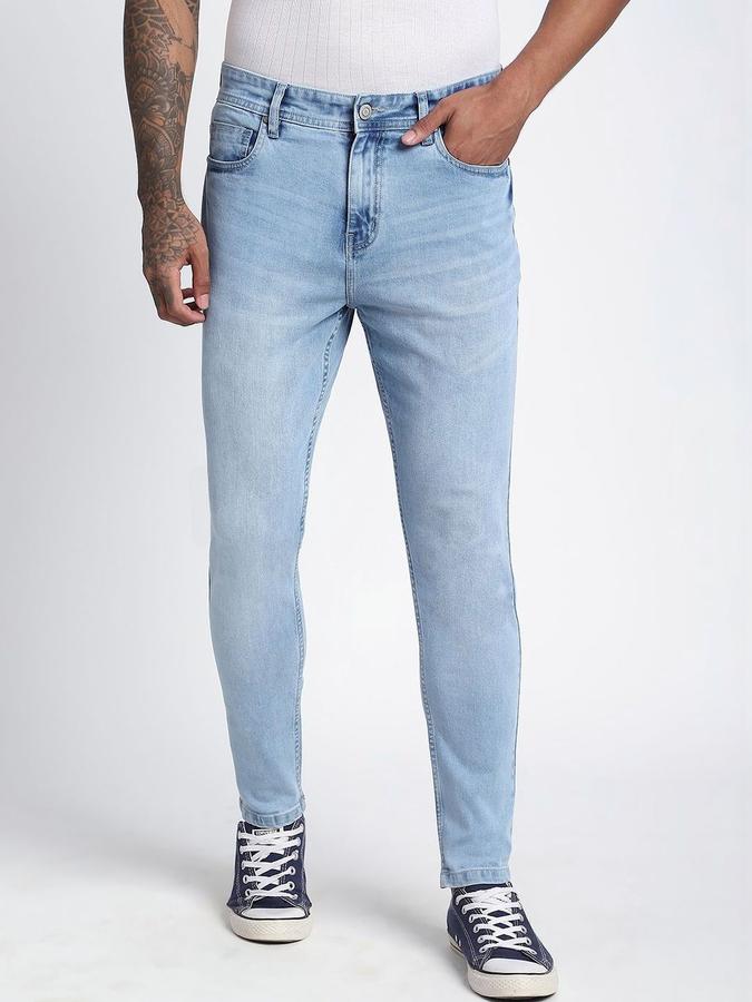 R&B Men Dark Blue Carrot Fit Mid-Rise Jeans