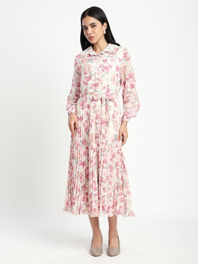 R&B Women Pink Floral Print Tiered Maxi Dress