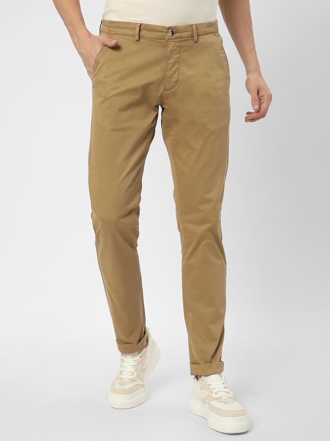 Men Slim Fit Flat-Front Trousers data-index=