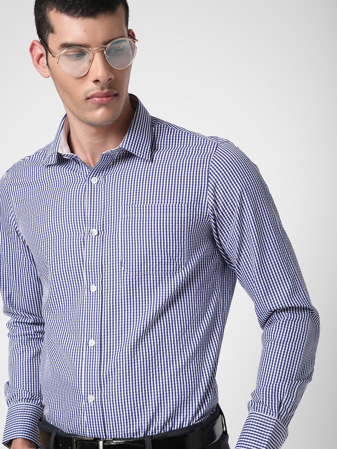 R&B Blue Men Formal Shirts image number 0