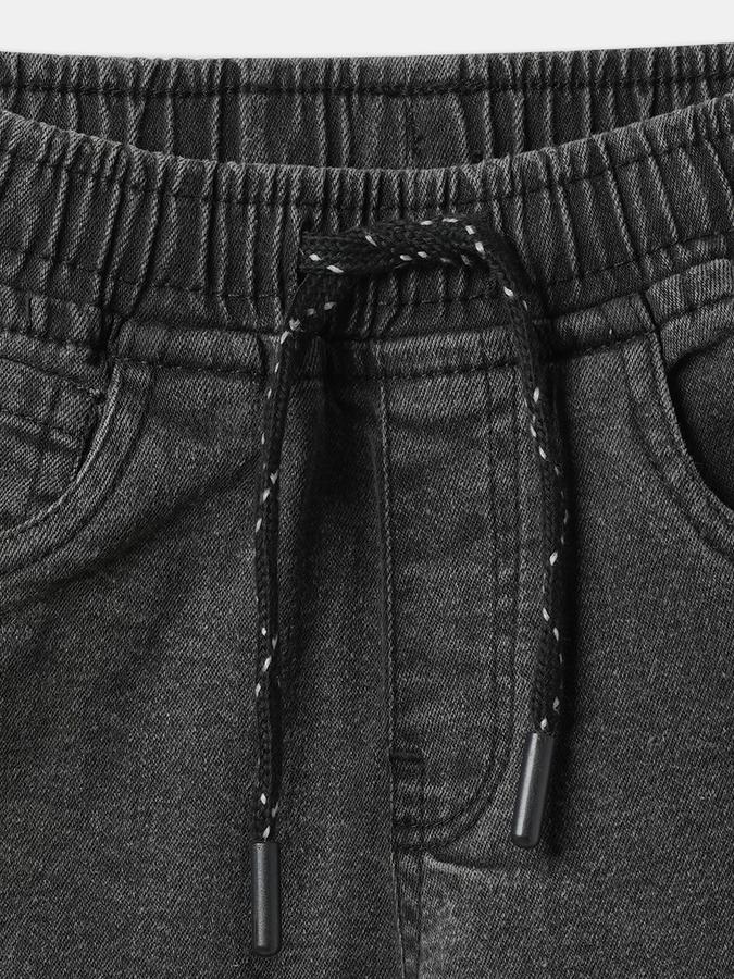 Boys Cotton Blend Regular Fit Elastic Waist Clean Hem Jeans