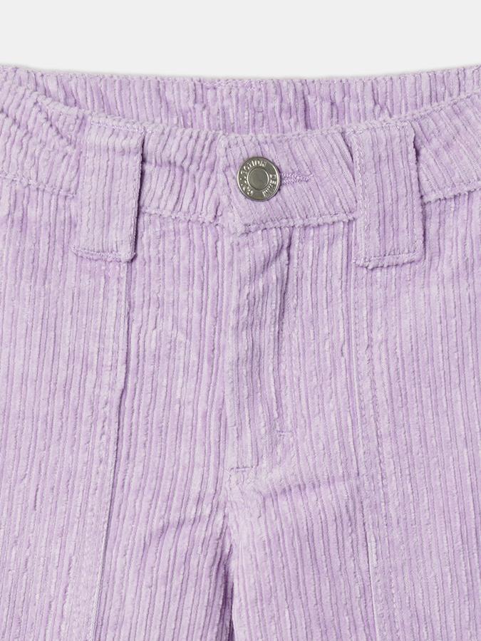 Girls Cotton Regular Fit Button Waist Pockets Pants