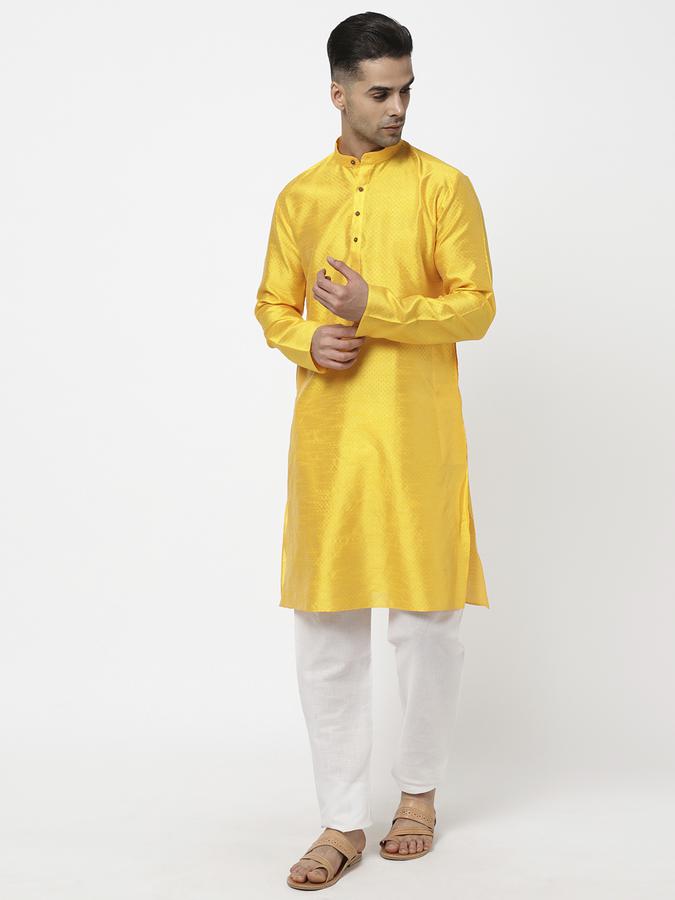 R&B Men Yellow Kurtas image number 0