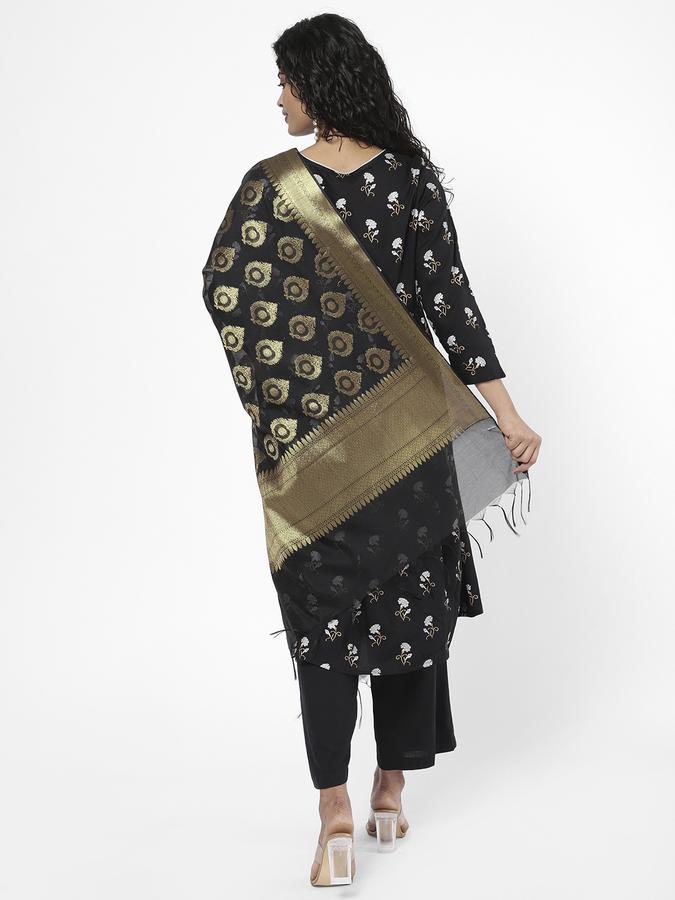 R&B Women's Black Printed Dupatta
