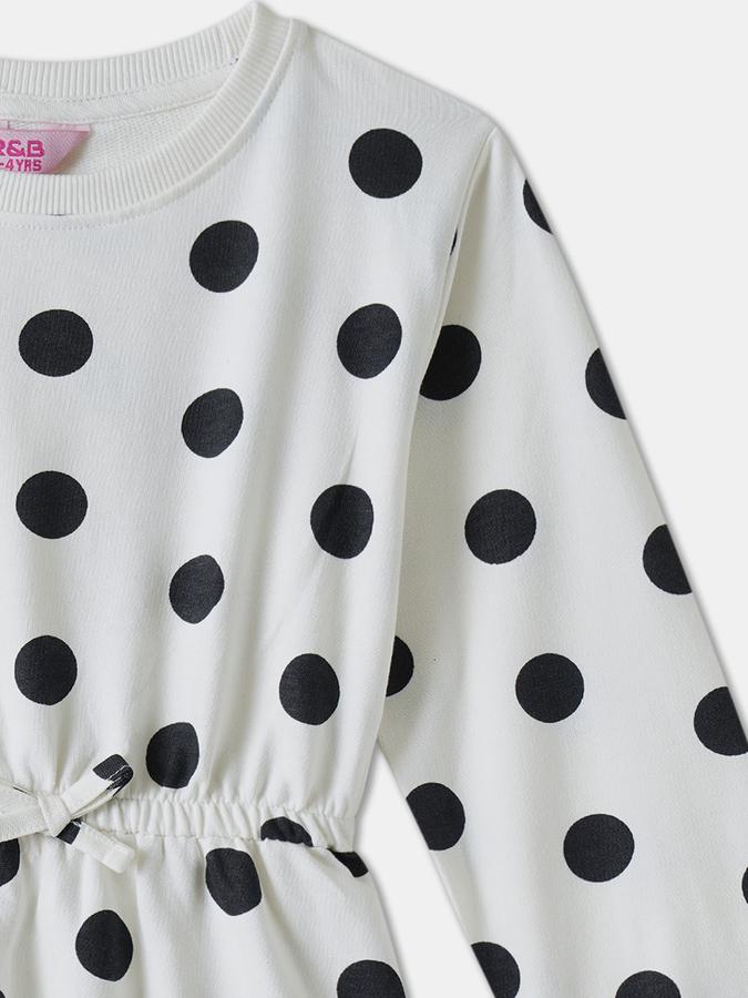 Girls Cotton Regular Fit Round Neck Printed Dress