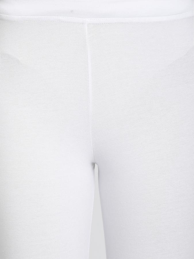 Women Cotton Lycra Elasticated Waist Full Length Solid Leggings