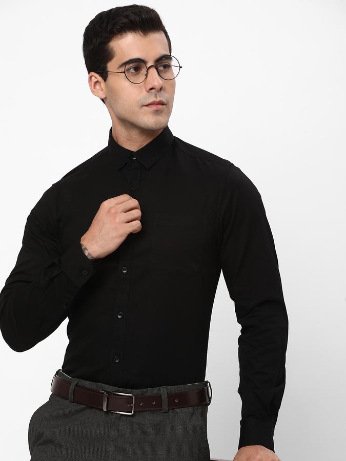 R&B Men Black Casual Shirts