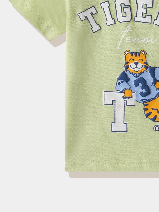 Boys Cotton Regular Fit Crew Neck Graphic T-shirt