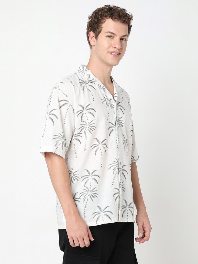 R&B MENS Short Sleeve CASUAL SLUB All Over printed SHIRT- RELAX FIT image number 3