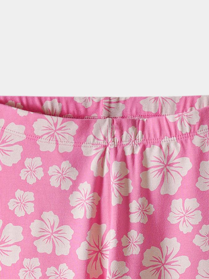 Girls Cotton Skinny Fit Elastic Waist Printed Leggings