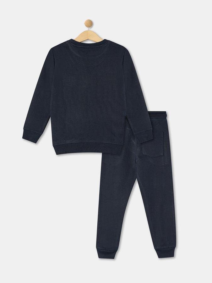 Boys Colourblock Round-Neck T-Shirt & Pants Set image number 1