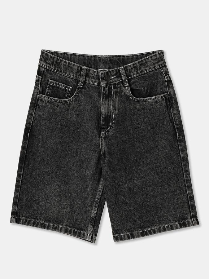 Boys Cotton Regular Fit Mid Waist Clean Hem Shorts