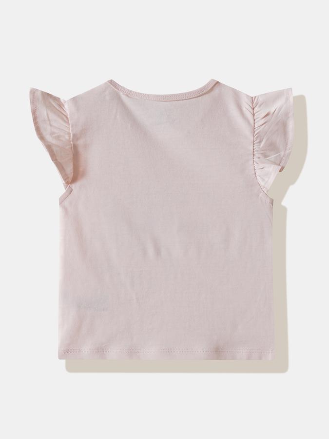 Girls Cotton Regular Fit Crew Neck Graphic T-shirt