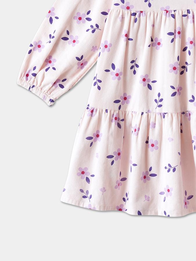 R&B Girls' Navy Printed Dress