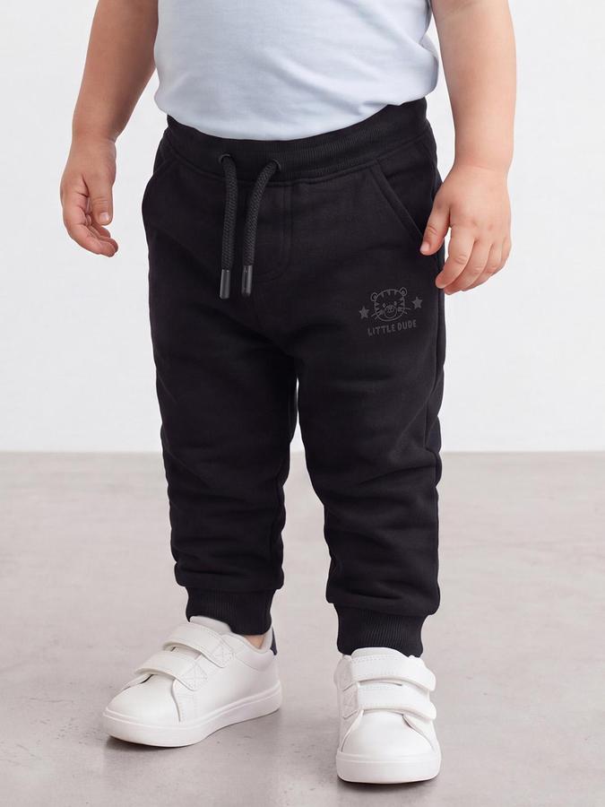 R&B Boys Black Graphic Print Elasticated waist Jogger Pant 