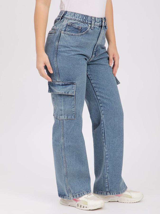 R&B Women Mid Blue Regular Fit High-Rise Jeans