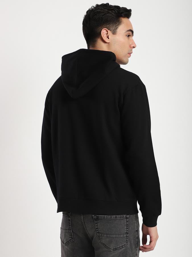 Men Fleece Regular Fit Hooded Jacket