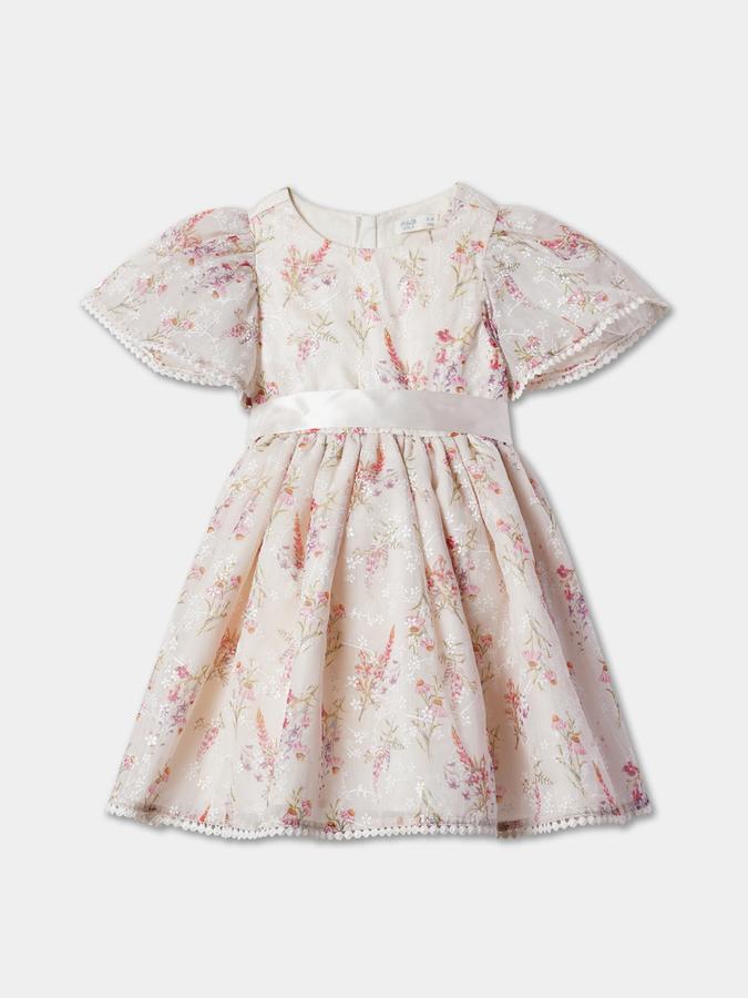 Girls Floral Print Fit & Flare Dress