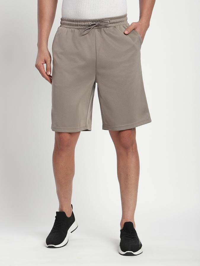 Men Polyester Relaxed Fit Drawstring Solid Shorts
